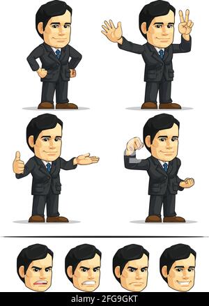 Businessman Company Executive CEO Cartoon Mascot Customizable Stock Vector