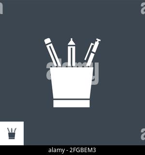 Pencil Stand related vector glyph icon Stock Vector