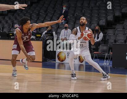 DAVID LIGHTY (USA) small forward of ASVEL LDLC in action during the Basketball French Cup JDA Dijon v Tony Parker-owned ASVEL Lyon-Villeurbanne at AccorHotels Arena Stadium on April 24, 2021 in Paris, France. Photo by Loic Baratoux/ABACAPRESS.COM Stock Photo