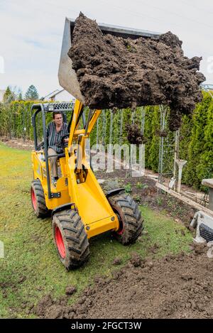 Rough earthworks using a wheel loader Stock Photo