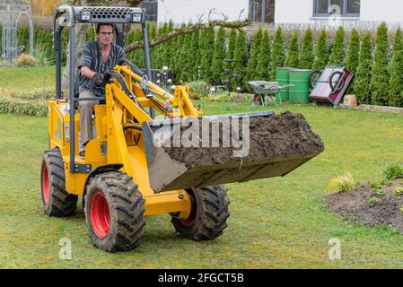 Rough earthworks using a wheel loader Stock Photo