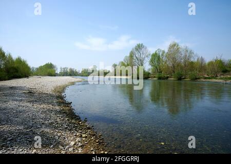 Orzinuovi (Bs),Italy, a view of the river Oglio Stock Photo