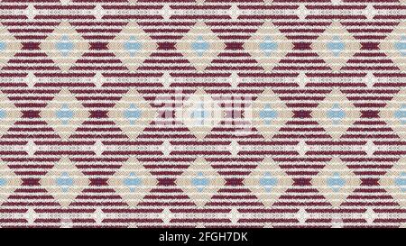 geometric patterned fabric texture, cluse up Stock Photo