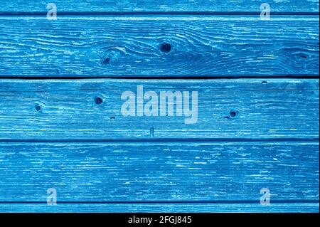 wooden boards background. aged weathered gray wooden planks. toned classic blue color trend 2020 year Stock Photo