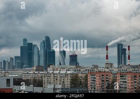 MOSCOW, RUSSIA - APRIL 21 2021: View of Moscow City Stock Photo