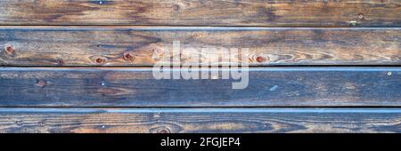 wooden boards background. aged burned black and blue wooden planks. banner Stock Photo