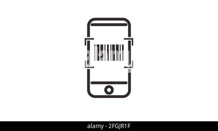 Mobile and Bardoce Icon. Vector isolated illustration of a cellphone and a barcode Stock Vector