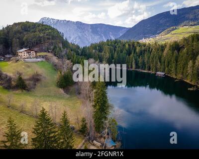 Wonderful reflections at the Piburger See, Otztal, Tirol Stock Photo