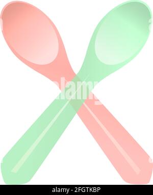 ice cream spoons, summer,sweets,dairy products concept, vector illustration Stock Vector