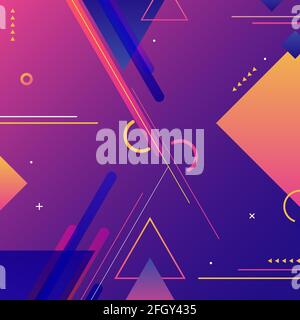 Abstract modern background vibrant geometric futuristic elements colorful gradient with lines stripes. Vector illustration Stock Vector