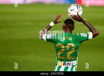 Madrid, Spain. 24th Apr, 2021. Emerson Royale of Real Betis in action during the La Liga match Round 32 between Real Madrid and Real Betis Balompie at Valdebebas.Final score; Real Madrid 0:0 Real Betis Balompie. Credit: SOPA Images Limited/Alamy Live News Stock Photo