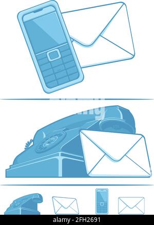 Symbol Contact Us Customer Service Cartoon Icons Vector Drawing Stock Vector
