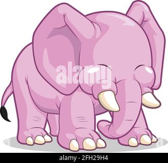 Cute Elephant Mascot Children Cartoon Illustration Vector Drawing Stock Vector
