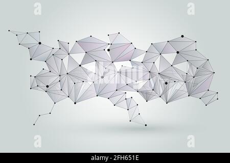 Abstract network background. Digital technology cybernetic connection pattern. Network plexus connect structure illustration Stock Vector