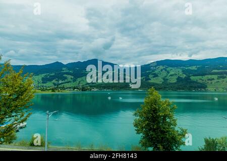 The place called Grindelwald in Switzerland Stock Photo