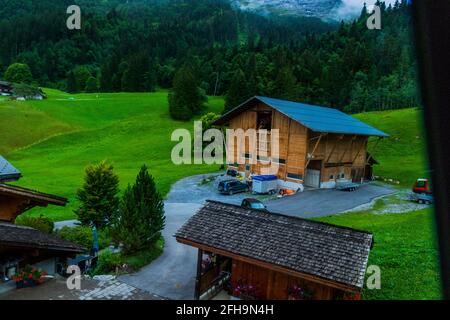 The place called Grindelwald in Switzerland Stock Photo