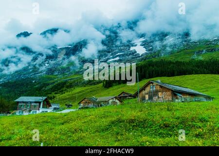 The place called Grindelwald in Switzerland Stock Photo