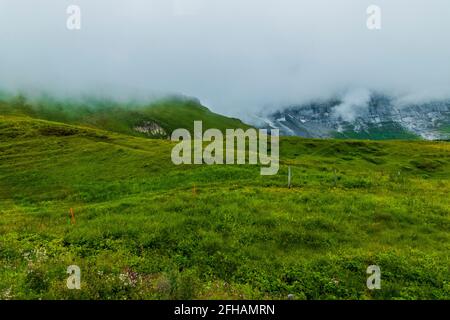 The place called Grindelwald in Switzerland Stock Photo