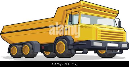 Haul Truck Construction Dump Heavy Machine Mining Industry Cartoon Stock Vector
