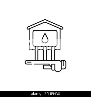 Engineering networks in private house color line icon. Pictogram for web page, mobile app, promo. UI UX GUI design element. Editable stroke. Stock Vector