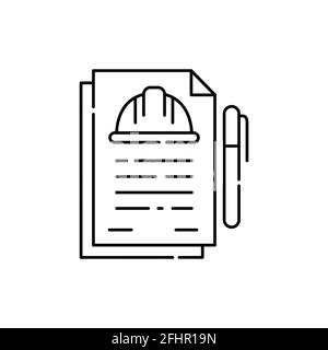 Estimate documentation color line icon. Pictogram for web page, mobile app, promo. UI UX GUI design element. Editable stroke. Stock Vector