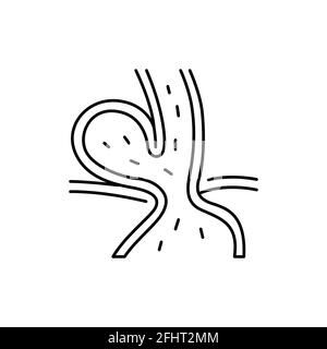 Hiatal hernia olor line icon. Pictogram for web page, mobile app, promo. UI UX GUI design element. Editable stroke. Stock Vector