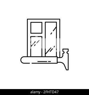Installation windows color line icon. Pictogram for web page, mobile app, promo. UI UX GUI design element. Editable stroke. Stock Vector