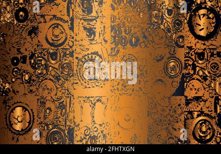 Luxury abstract black, golden metal gradient background. Vector illustration Stock Vector