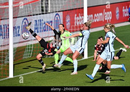 Chelsea's Melanie Leupolz (not pictured) scores their side's first goal of the game during the UEFA Women's Champions League, Semi Final, First Leg match at FC Bayern Campus in Munich, Germany. Picture date: Sunday April 25, 2021. Stock Photo
