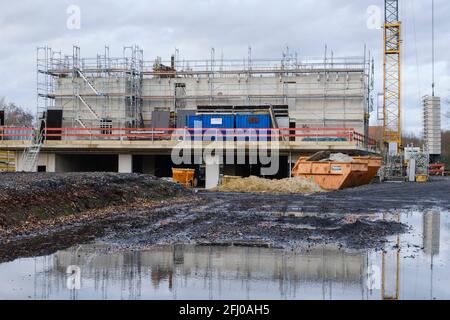 New bulding of a solar house, Ruhr district, North Rhine-Westphalia, Germany, Europe Stock Photo