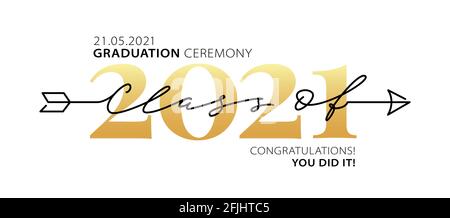 Class of 2021. Modern calligraphy. Hand drawn brush lettering logo ...