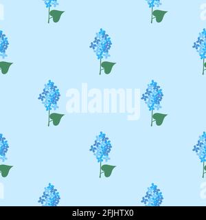 Vector seamless background with lilac flowers. Simple spring pattern Stock Vector