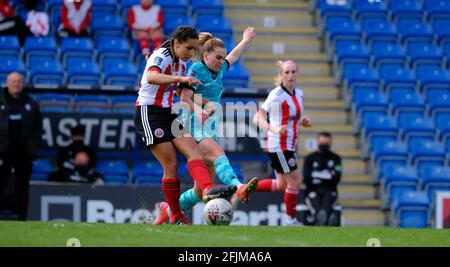 Chesterfield, UK. 25th Apr, 2021. During the FA Womens Championship game between Sheffield United and Liverpool at Technique Stadium in Chesterfield, England Credit: SPP Sport Press Photo. /Alamy Live News Stock Photo