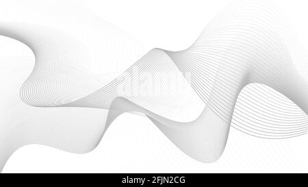 Abstract Contour Wave White Line Background. Vector illustration Stock Vector