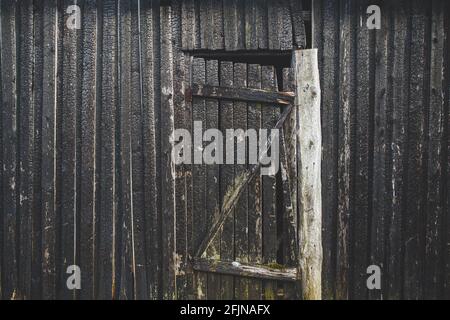 Black wooden texture background of burned wood. Wood texture after fire Stock Photo
