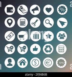 Shopping flat icons. Vector illustration eps10 Stock Vector