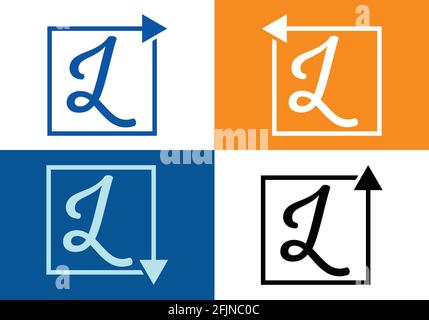 Letter L with Arrow, Letter And arrow logo design template. Stock Vector