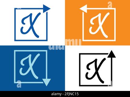 Letter X with Arrow, Letter And arrow logo design template. Stock Vector