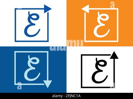Letter E with Arrow, Letter And arrow logo design template. Stock Vector