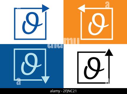 Letter O with Arrow, Letter And arrow logo design template. Stock Vector