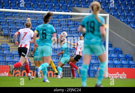 Chesterfield, UK. 25th Apr, 2021. During the FA Womens Championship game between Sheffield United and Liverpool at Technique Stadium in Chesterfield, England Credit: SPP Sport Press Photo. /Alamy Live News Stock Photo