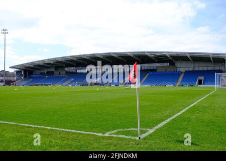 Chesterfield, UK. 25th Apr, 2021. Inside the ground During the FA Womens Championship game between Sheffield United and Liverpool at Technique Stadium in Chesterfield, England Credit: SPP Sport Press Photo. /Alamy Live News Stock Photo