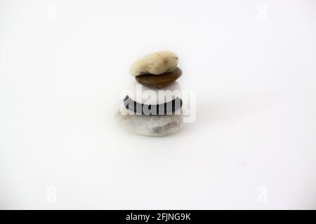 Zen stones isolated on white background Stock Photo