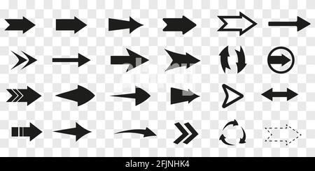 Arrows set. Arrow icon collection. Set different arrows or web design.  Stock Vector