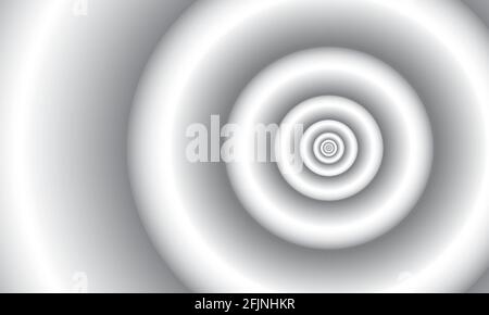 Monochrome background white-gray three-dimensional infinite circles Stock Vector