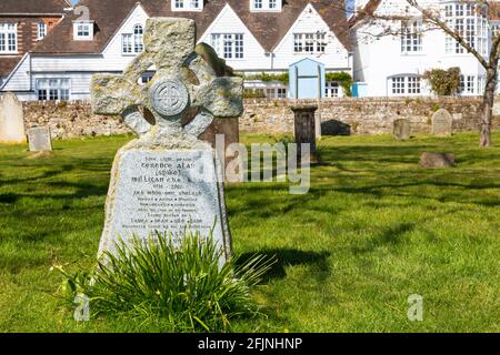 Spike Milligan grave headstone at Church of St. Thomas the Martyr, Winchelsea, east sussex, uk Stock Photo