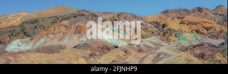 Artists Palette in Death Valley National Park, California. Panoramic view, amazing volcanic landscape, famous touristic attraction Stock Photo