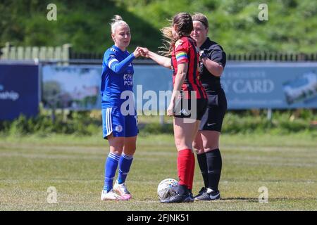 Lewes, UK. 01st Dec, 2019. Captins fist bumb before the FA Womens Championship game between Lewes FC and Leicester City at The Dripping Pan in Lewes. Credit: SPP Sport Press Photo. /Alamy Live News Stock Photo