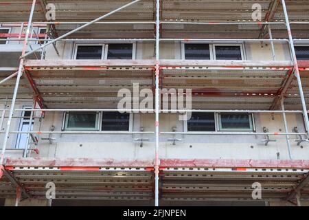 Construction site during progress found in german towns. Stock Photo