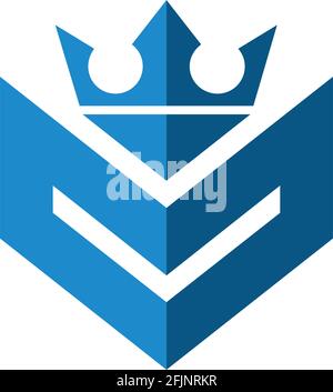 abstract king fox logo icon vector concept graphic design Stock Vector